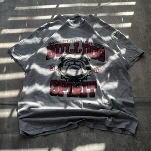 Glidan Bulldogs Mascot Team Spirit Vintage Sports Fan T-Shirt Y2K Grey 2020